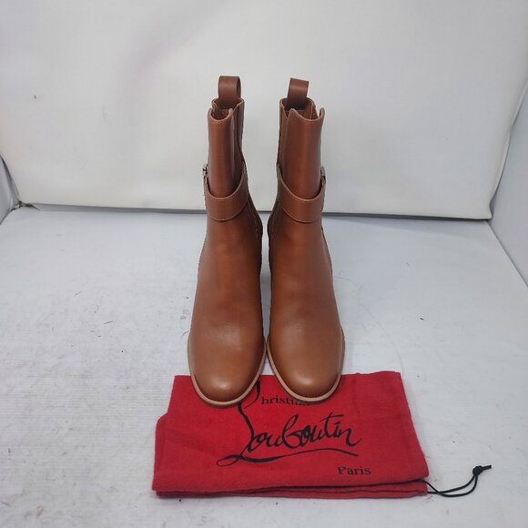 Christian Louboutin Brown Leather CL Chelsea Heel Boot - Picture 7 of 10